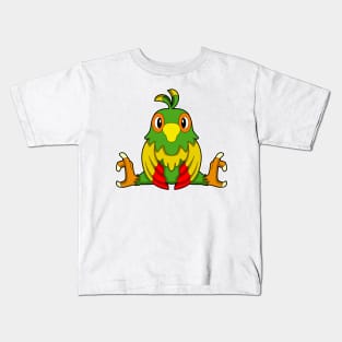 Parrot at Ballet with Balancing act Kids T-Shirt